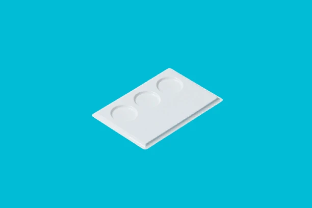 Disposable Immunological Polymer Plate with 3 Wells (White) - M-01