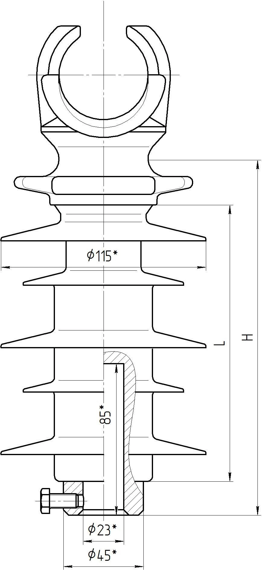 عازل عمودي مركب خطي OLSK 12.5-10-ASH-4