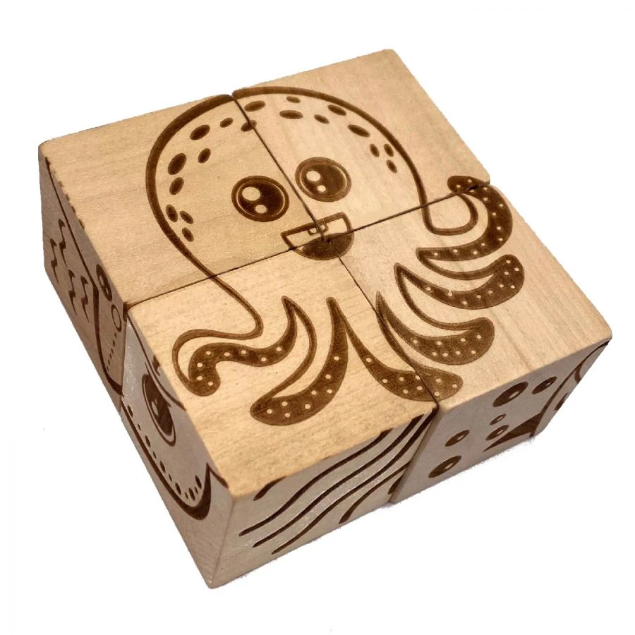 Wooden Animal Blocks - Forest Animals for Early Learning