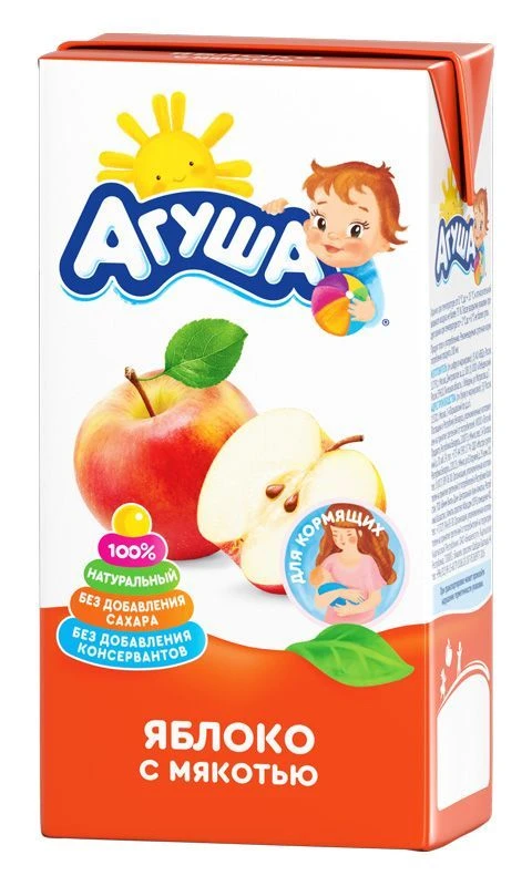 Vitamin-Enriched Apple Juice with Pulp for Nursing Mothers "Agusha" 0.5L