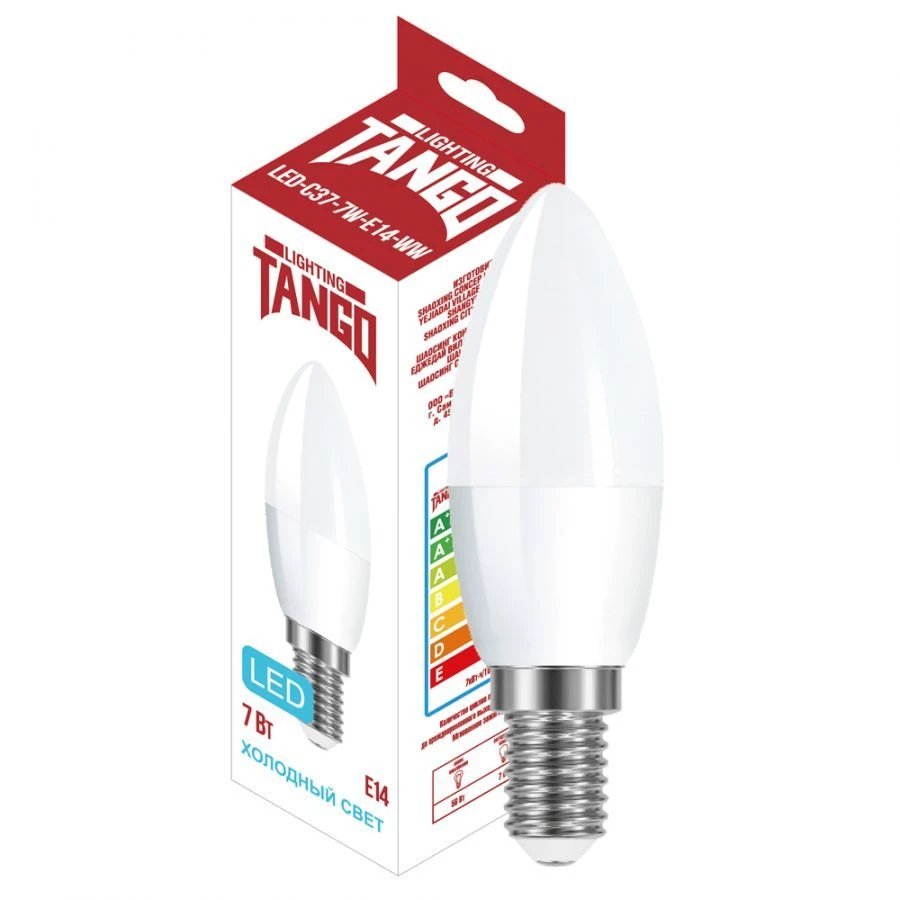 لمبة ضوء LED 7 واط E27 شمعة 6500 كلفن (TANGO LED C37-7W-E27-WW)