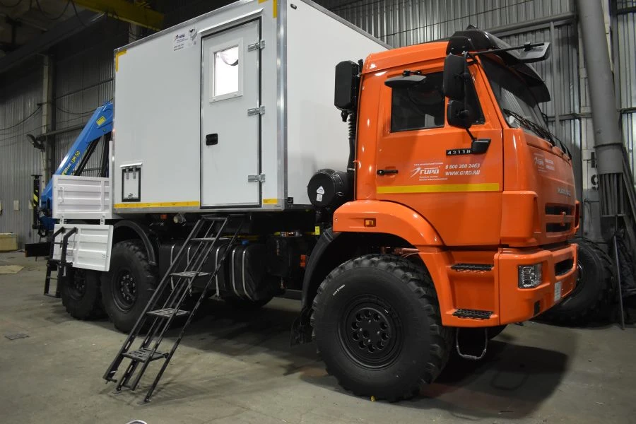 Special Crew Transport Vehicle with Crane Manipulator - KAMAZ 43118-A5, 43118-50, 43118-RR, 43118-RS