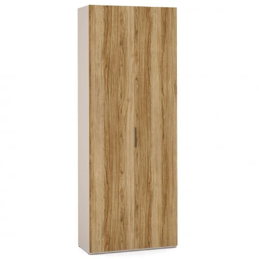 SOHO Modular Furniture FCD-02.DS/DT Wardrobe with 2 Doors and 5 Shelves (400mm Width, Oak Finish)