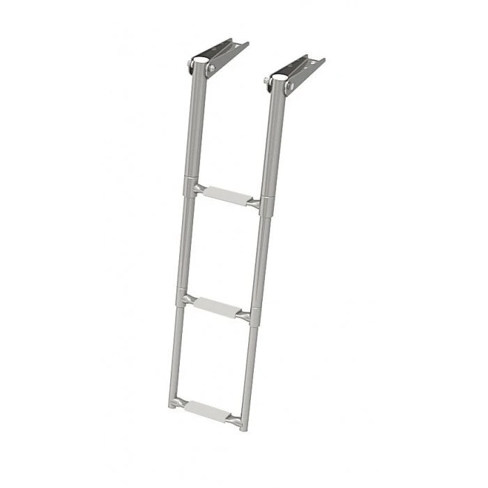 Telescopic Folding Narrow Boat Ladder with 3 Grey Steps, Art. 040161GT