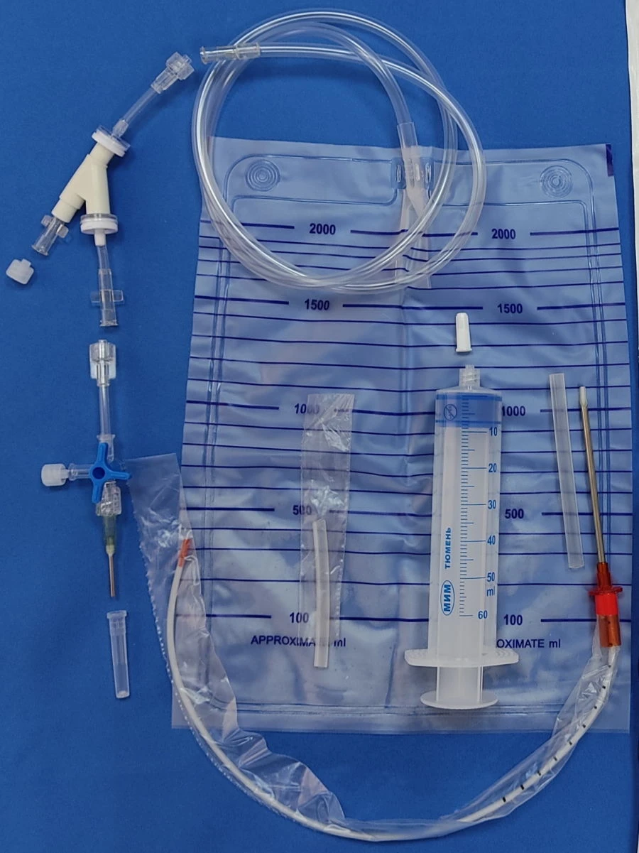 Pleural/Peritoneal Drainage Device with Catheter "PLEVROKAT" Disposable Sterile