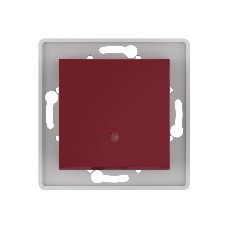 Caduceus Aling Prestige Single-Pole Hidden Switch with Indicator 10AX 250V, Burgundy, Model 602