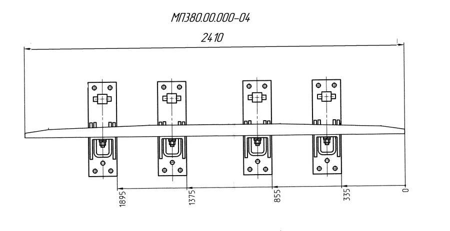 SP850 Rail Restraint Profile with Complete Padding and Fasteners for SP Type R50 m 1/6 Pr. 1581 (MP 380.00.000-04)