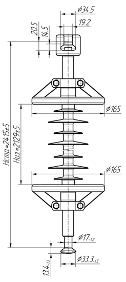 عازل خطي معلق بوليمري LK 160/220-4GP
