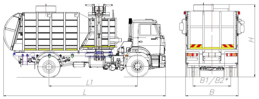 شاحنة جمع القمامة ذات التحميل الجانبي موديل MK-4551-05