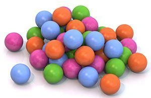 مجموعة بالونات ملونة بقطر 6 سم (50 قطعة في حقيبة شبكة)