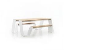 Wooden Table for Public Spaces and Outdoor Areas, Model 13012