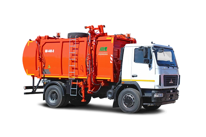 شاحنة جمع القمامة الجانبية KO-440-8 على هيكل MAZ-5340S2