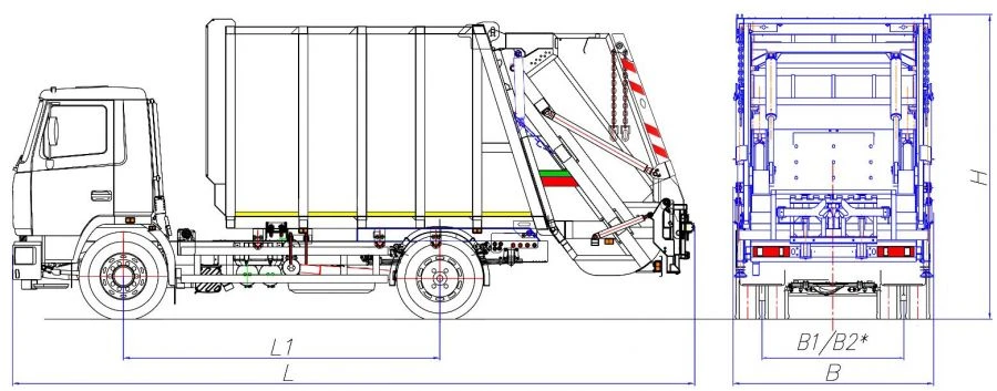 شاحنة جمع القمامة ذات التحميل الخلفي موديل MK-3548-02