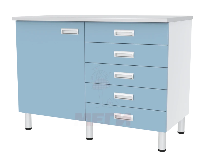 طاولة مختبر SL-04-MSK (SL-04-215) مع خزائن وأدراج
