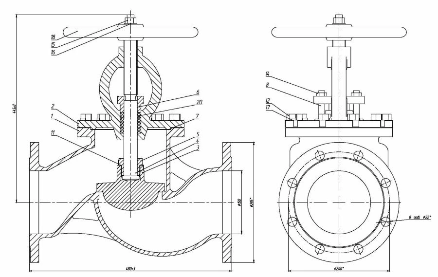 Flanged Control Valve DN 150 PN 10 Series 458 (KMIА.491125.005-05)