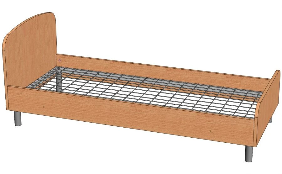 Single Bed with Metal Frame, Model KMK-2