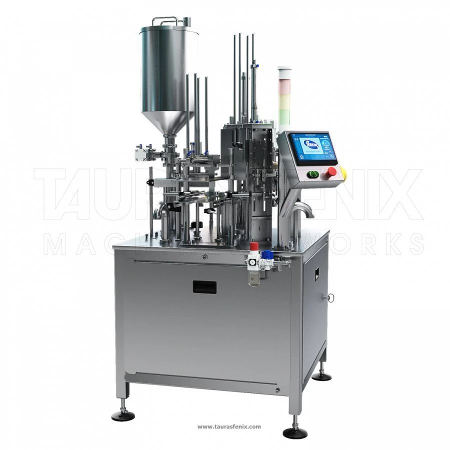 Food Packaging and Sealing Equipment with Rotary Container Movement TF-1 Model
