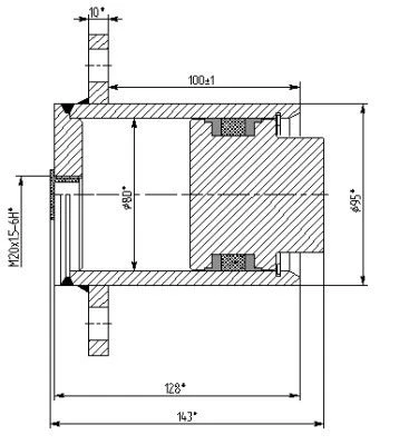 Hydraulic Cylinder 1149.00.00.00 (80x60-10 mm), 16MPa