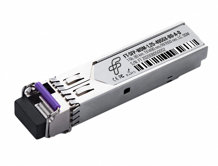جهاز الإرسال والاستقبال البصري SFP لنظام WDM، 1.25 جيجابت في الثانية، 160 كم