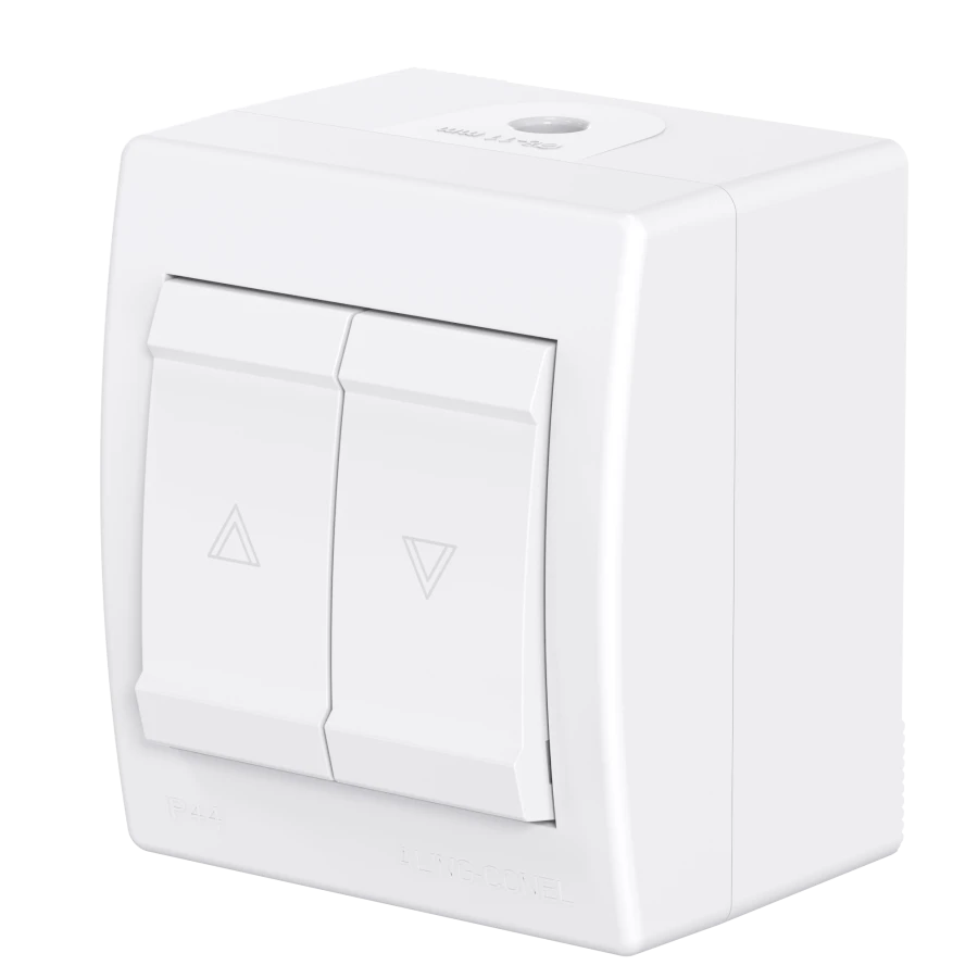 CADUCEUS ALING POWER Dual Switch for Open Wiring for Blinds Control 10A, 250V~, IP44, White, Art. 257.00