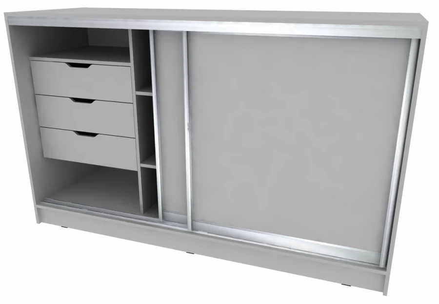 Modular Cabinet with Sliding Doors and Drawers 1800x600x1100 mm