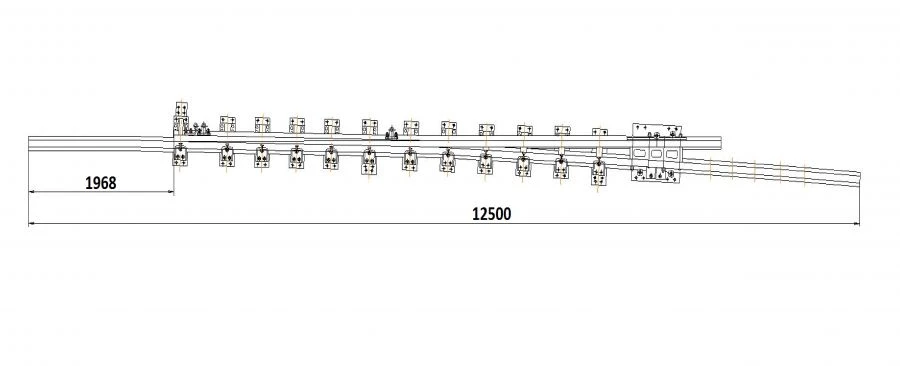 Curved Rail R65 with Straight Point for Switch Installations LPTP.668.342.001-01