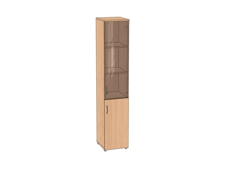 Narrow Document Cabinet with Glass, Transparent 350*383*1830 mm ASHDS-35
