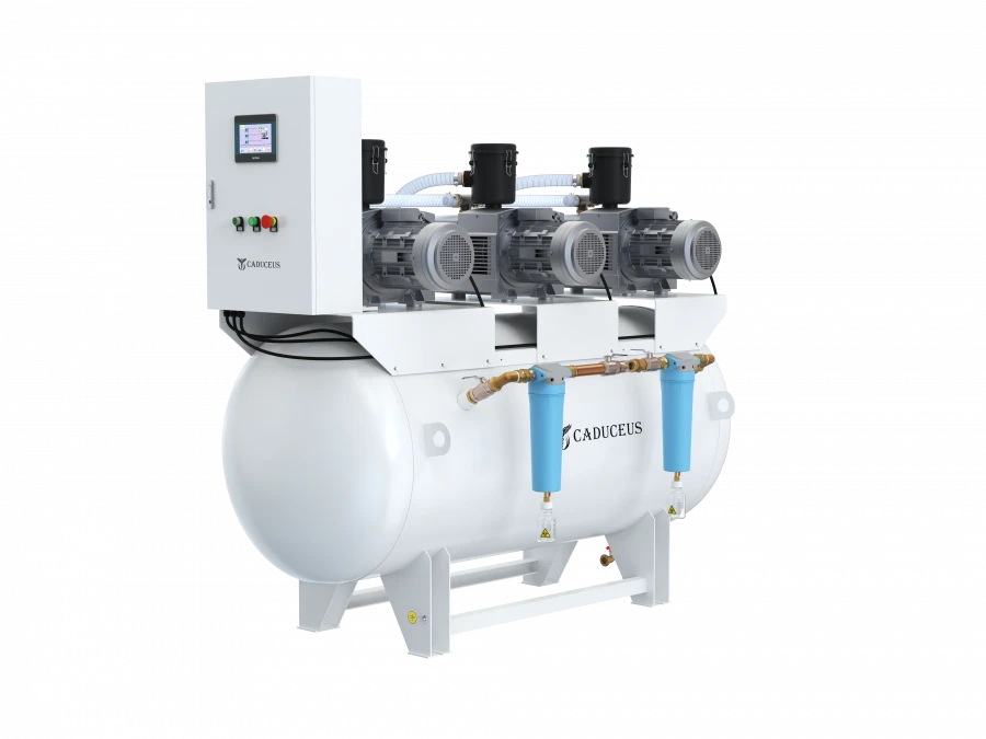 Oil-Free Vacuum Station CADUCEUS VAC 3/80 D, 2.2 kW, 80 m³/h, -0.04-0.9 MPa