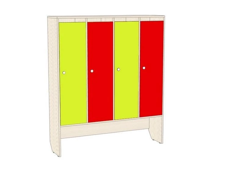 Children's Wardrobe 4-Sectional for Clothes Storage Model: ШДР-01.04