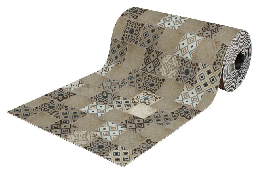 Digital Print Gray Runner Mat 120x1500 cm SHAHINTEX