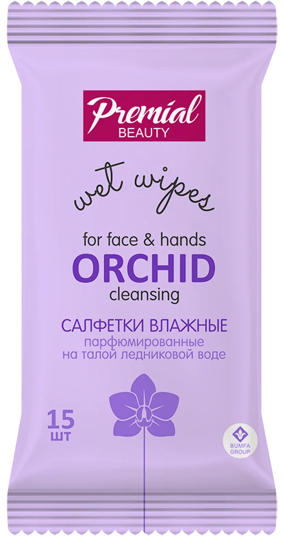 Universal Moist Cleansing Wipes with Orchid Aroma for Gentle Skin Care - PREMIAL