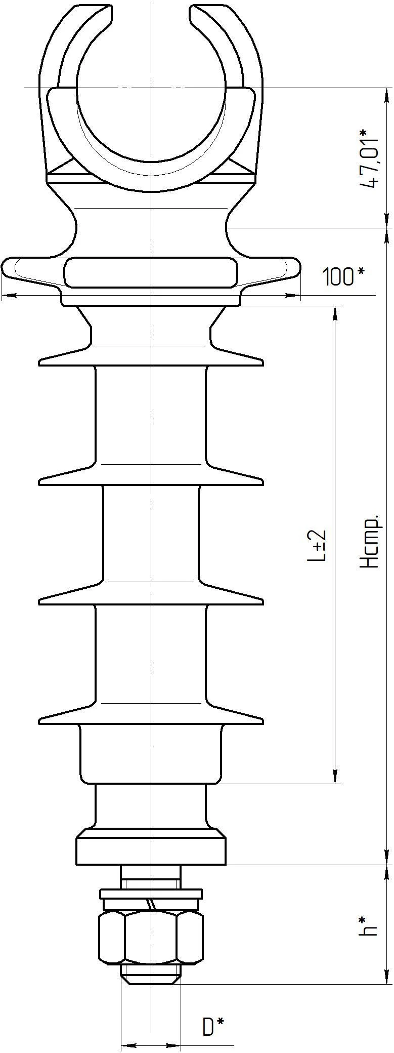 عازل دعم خطي مركب OLSK 12.5-10-A-4
