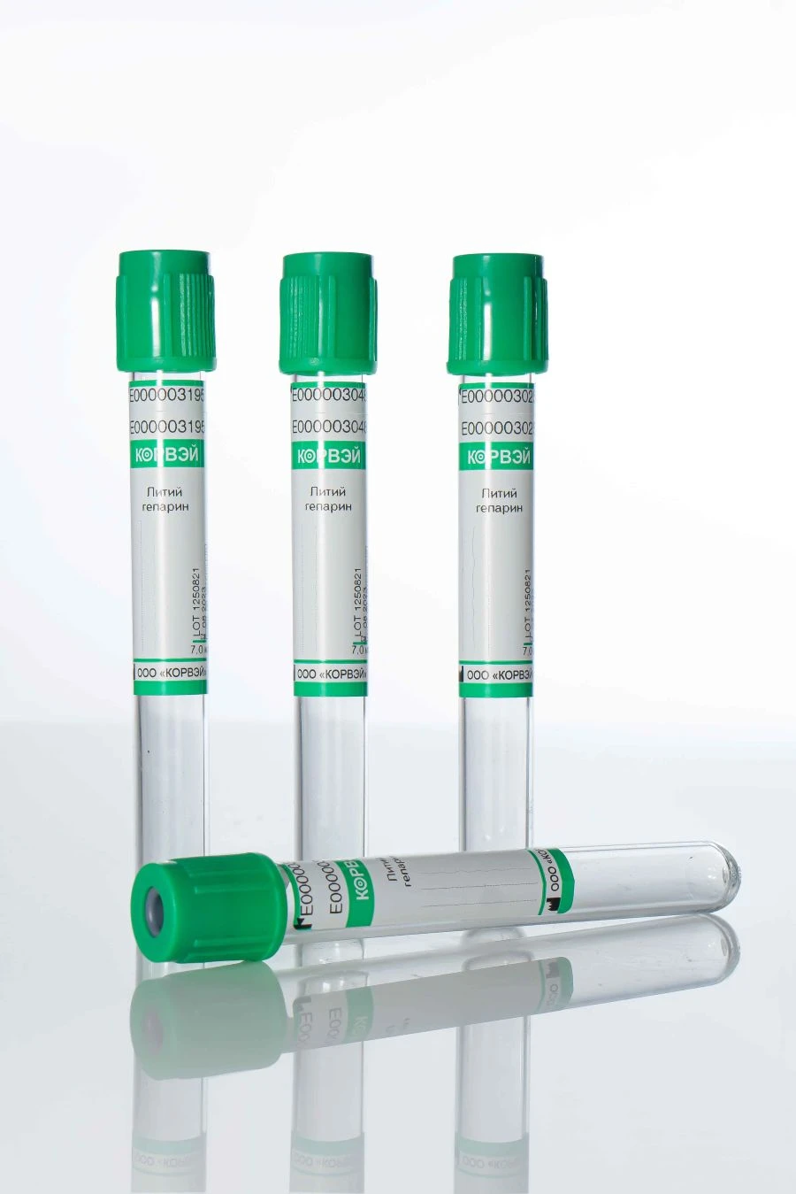 Vacuum Blood Collection Tubes with Lithium Heparin, Glass, 13x75mm, 2.5ml
