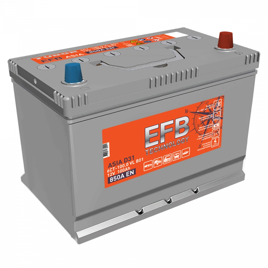 بطارية TUBOR ASIA EFB 6СТ-100.1(0) للسيارات