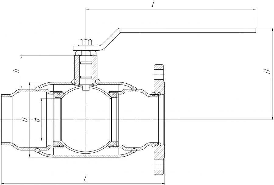 Full-Flow Stainless Steel Ball Valve KSH.K.P.010.40-03