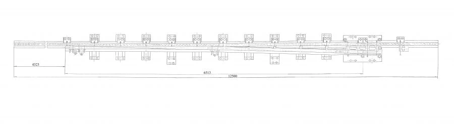 Straight Rail Frame Type R65 with Curved Spikes Project LPTP.668.341.100-01