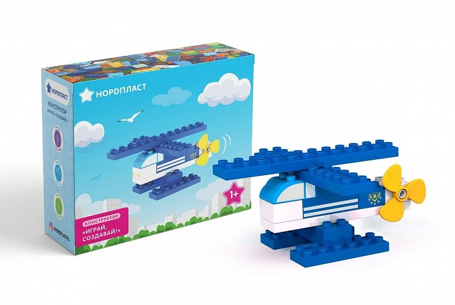 مجموعة بناء طائرة هليكوبتر شرطة - 16 قطعة