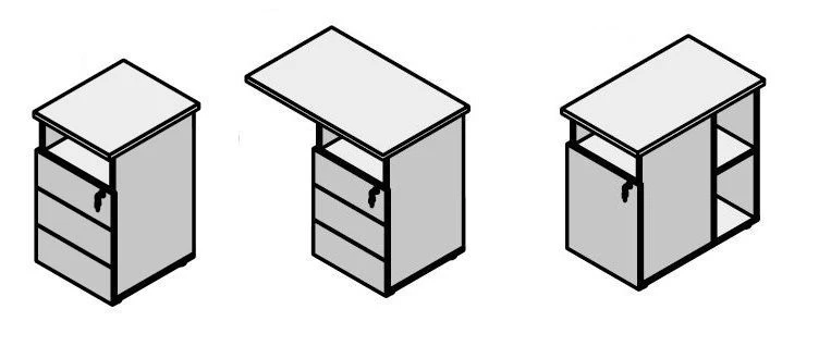 Office Wooden Side Cabinet - Rio Base Furniture Set