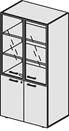 Wooden Document Cabinet with Glass Doors