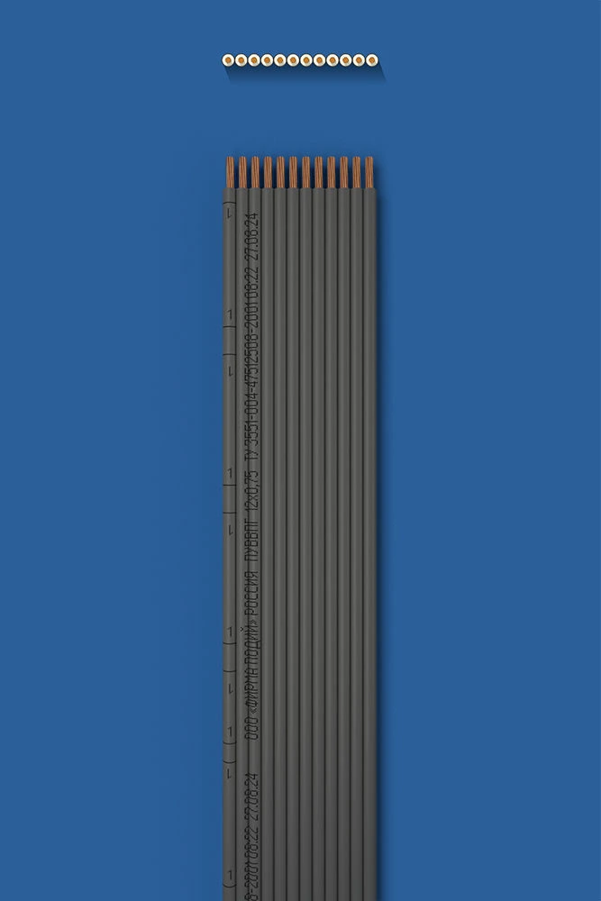 سلك تركيب مسطح بعزل مزدوج، طراز PUWVP 12x0.75