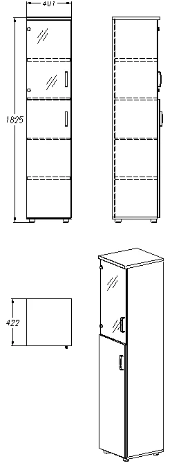 Storage Cabinet for Documents and Office Supplies - Model 407.40.183