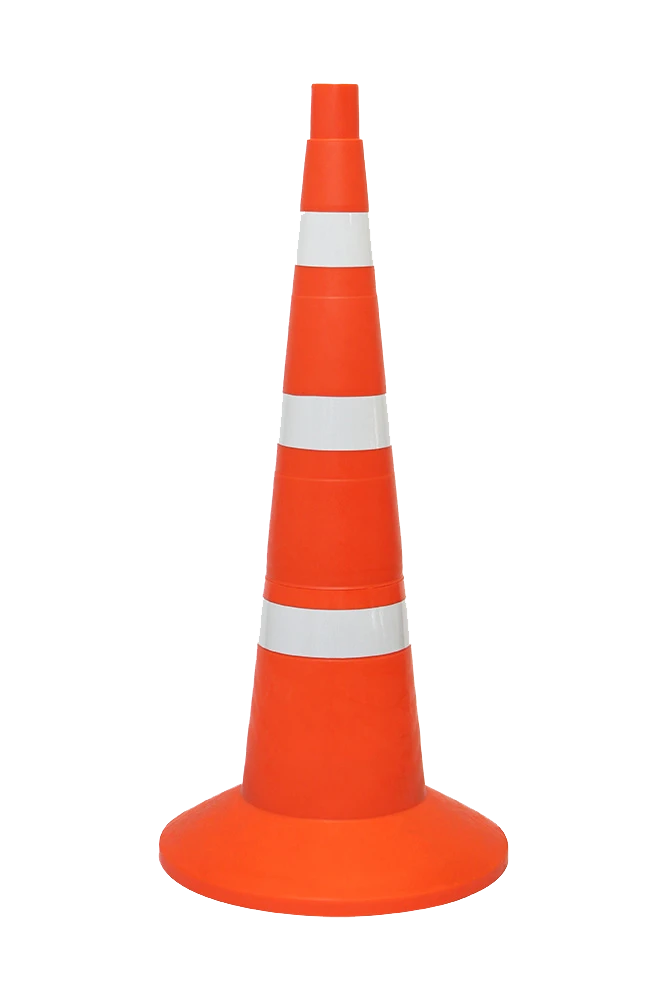 Flexible Traffic Cone 750mm with Weight and 3 Reflective Stripes Model KS-3.8.0