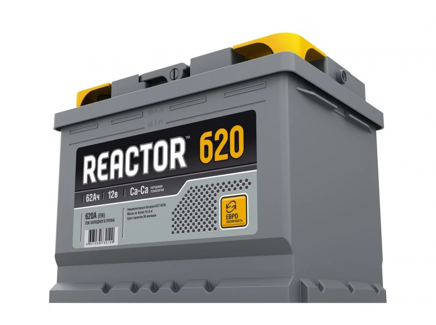 بطارية بدء التشغيل الرصاصية الحمضية 6СТ-62VL REACTOR Euro