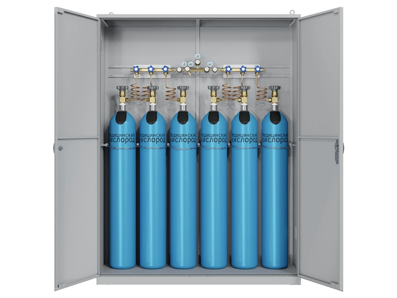 CADUCEUS Dual-Arm Gas Distribution Ramp for Nitrous Oxide (14 Cylinders Each Arm)