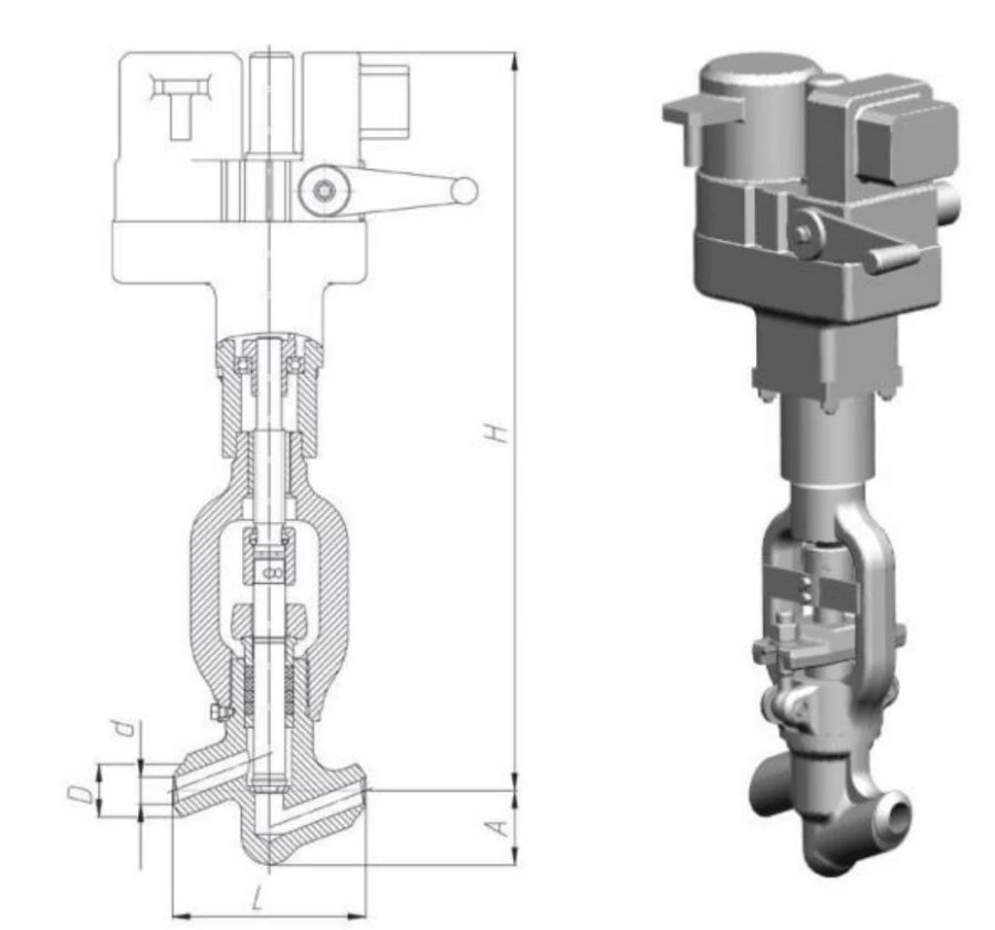 Electric Actuated Shut-off Valve DN20/PN25 Model 999-20-ЭН