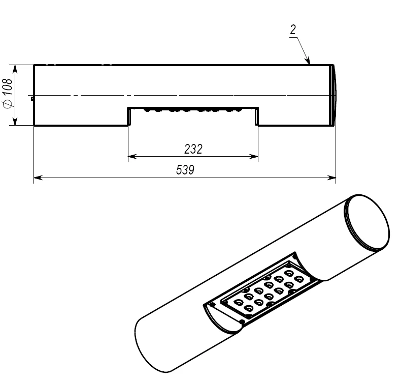 ضوء LED وظيفي وزخرفي ديو DТU-90-AF-DТUП903 100 وات