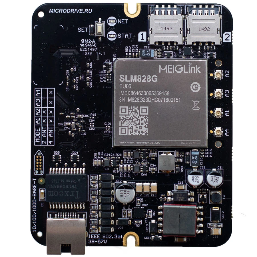 Embedded 4G Router with LTE Cat.12 Modem and Dual SIM, Microdrive Tandem 4G6-OEM-1