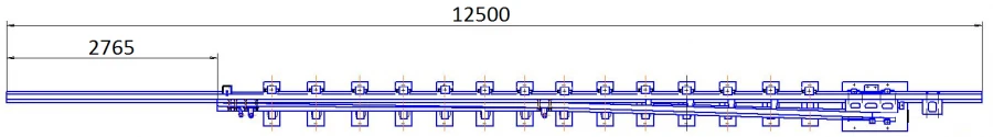 Straight Frame Rail with Curved Point for Projects 2768.01.000