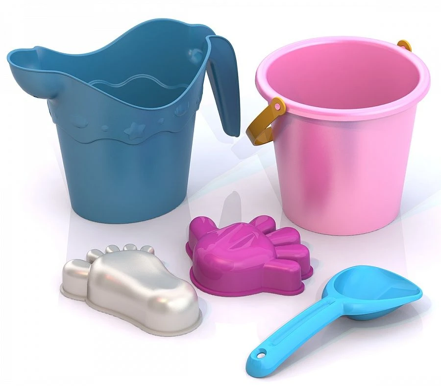 Sand Play Set No. 140 (Shovel, Watering Can, Bucket, 2 Molds)