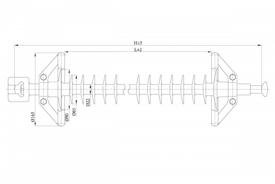 عازل جهد عالي مع غلاف سيليكون واقي LK 120/220-I-2 GP